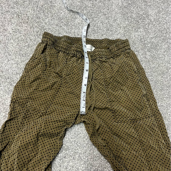 Anthropologie Jogger Pants Womens Extra Small XS Green Blue Dots Elastic Waist - Picture 4 of 9